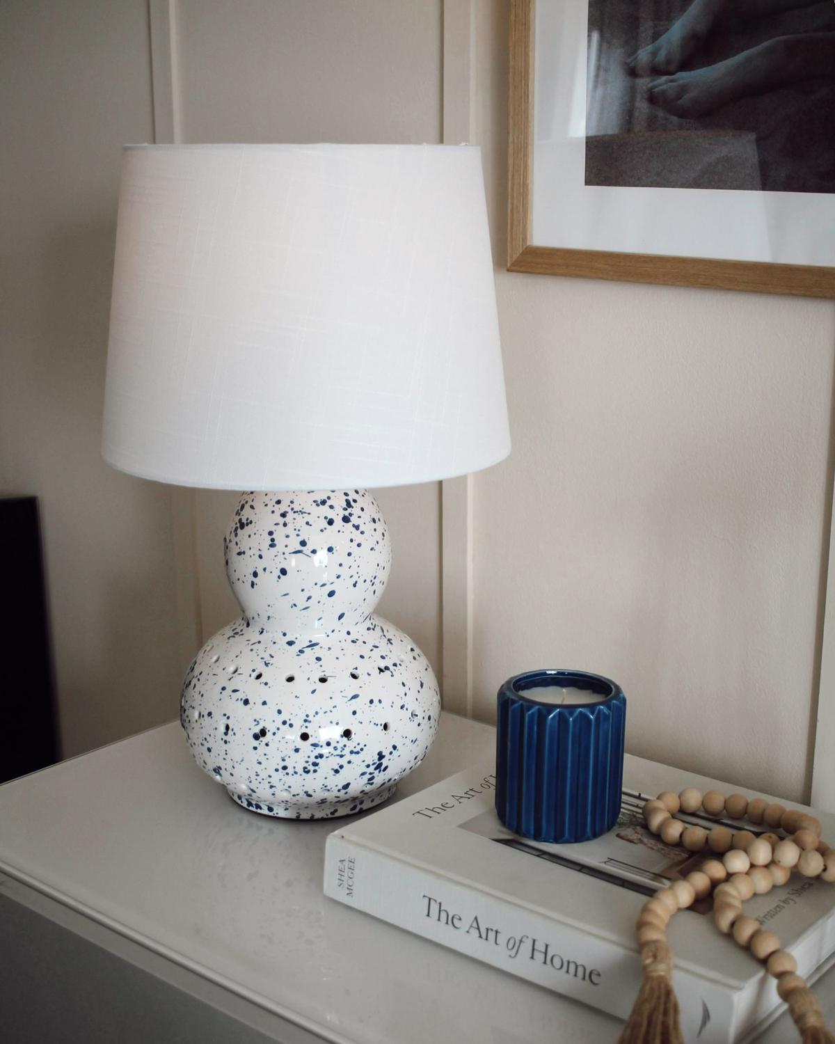 TISCHLAMPE Keramik Weiß/Blau Macal - Blau/Weiß, Keramik (28/28/46cm) - Beliani