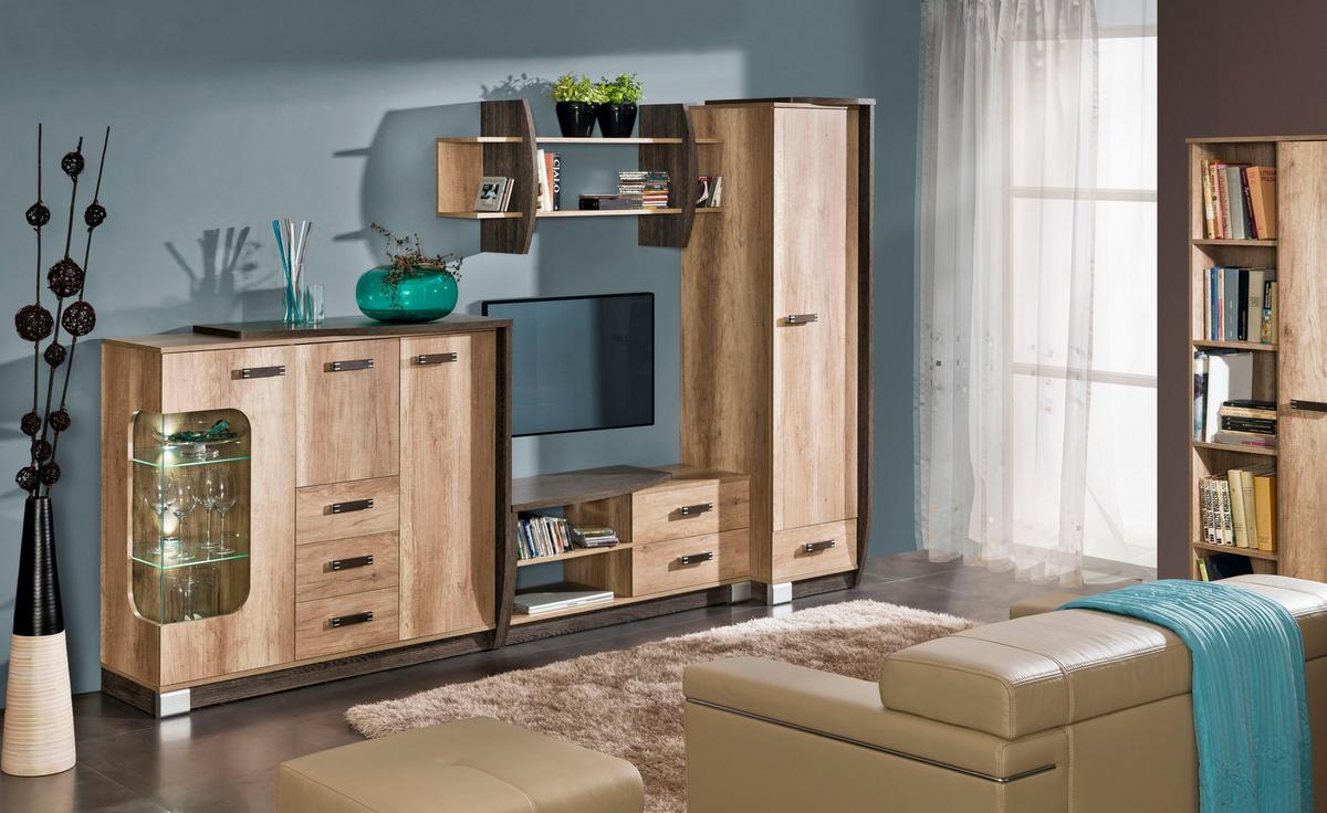 BÜCHERREGAL PALMERO 35/175/32 cm Wohnzimmerregal Hochschrank Regal Eichefarben - Eichefarben, Holzwerkstoff (35/175/32cm) - MASSENO