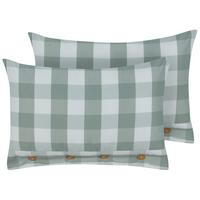 DEKOKISSEN 2er-Set Mintgrün 40/60 cm Tamnine - Weiß/Mintgrün, Textil (60/40cm) - Beliani