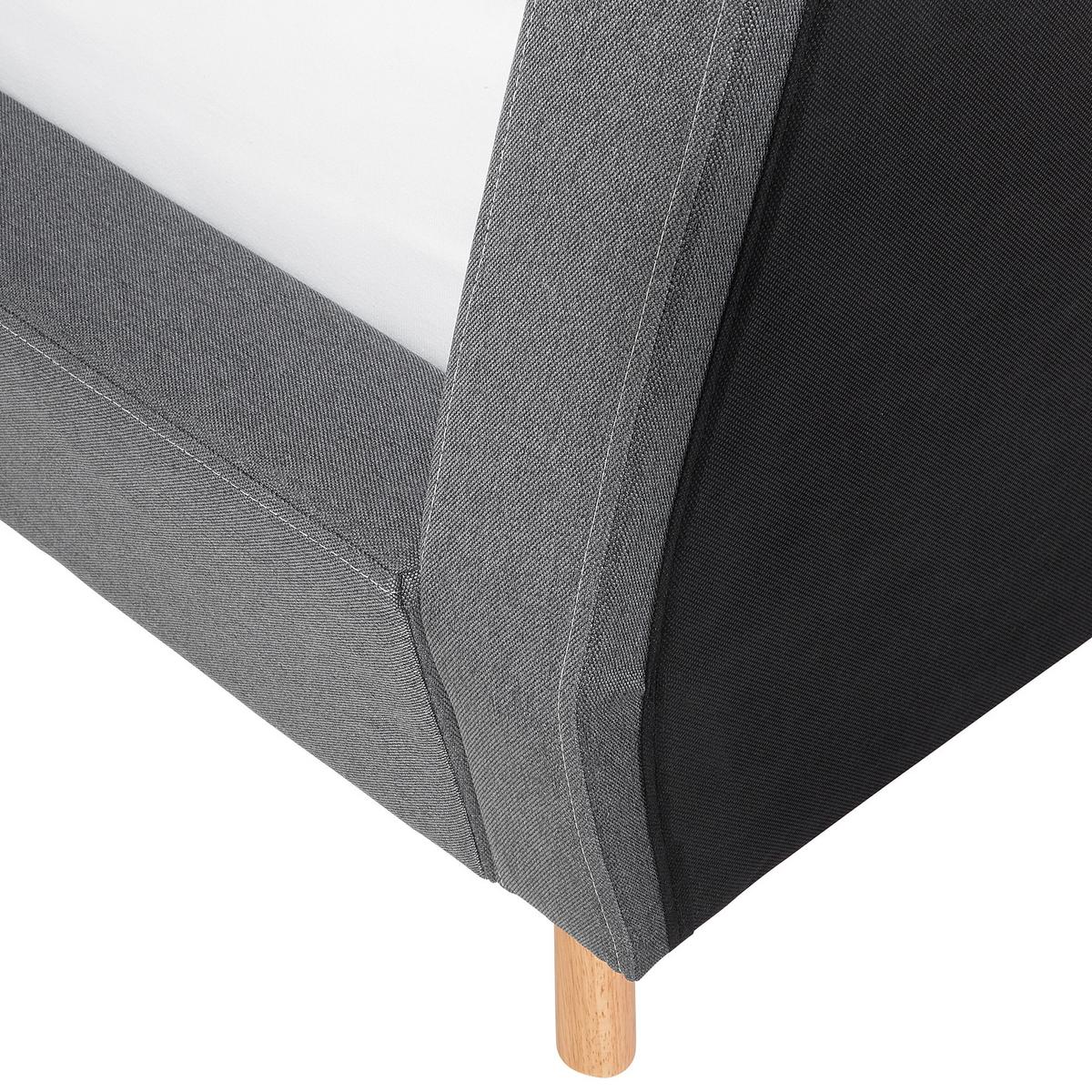 POLSTERBETT mit Lattenrost 180x200 cm Grau Vienne - Dunkelgrau, Textil (180/200cm) - Beliani