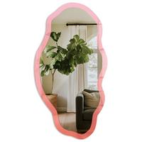 SPIEGEL 90x45 cm asymmetrisch mit Druck - Rosa-Orange - Transparent, Glas (45/90/0.4cm) - TULUP