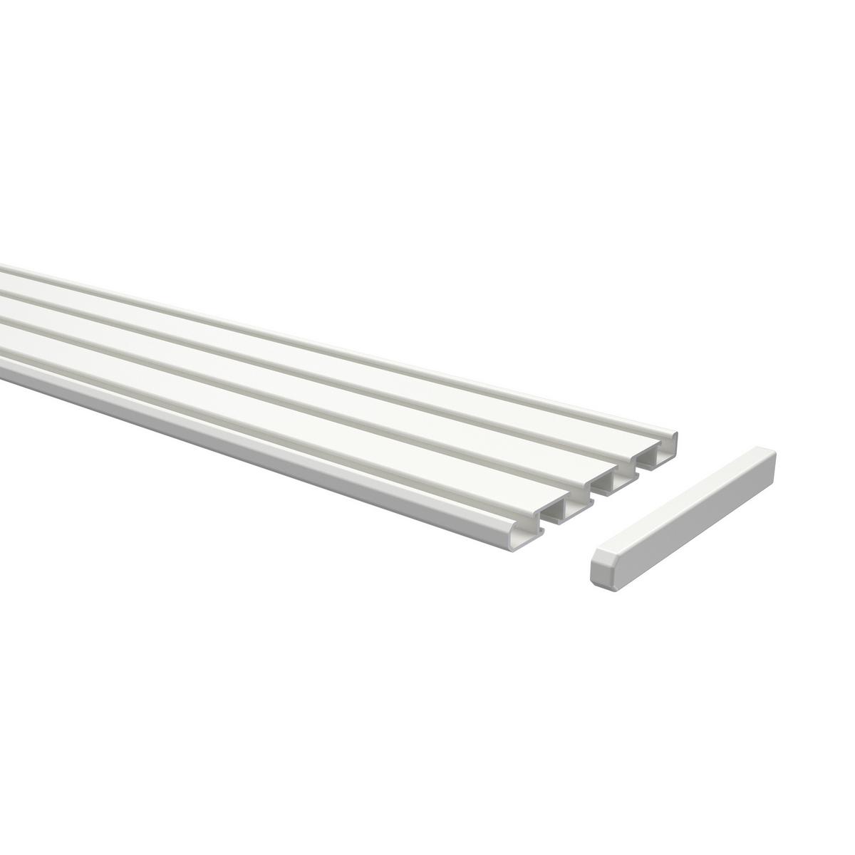 GARDINENSCHIENE Slimline 160 cm, 3-/4-läufig Weiß - Weiß, Metall (8.6/1.1/160cm) - INTERDECO