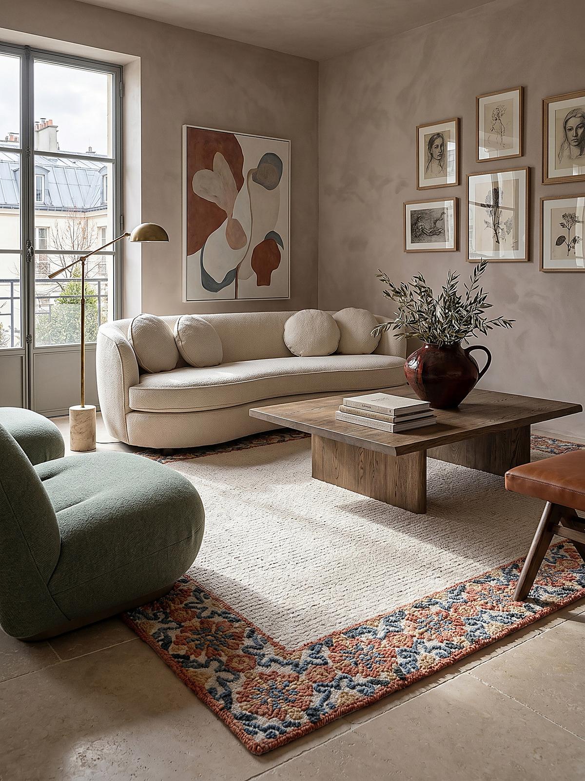 TEPPICH aus Wolle BROK in Rot, floral, 200 x 290 cm - Beige, Textil (200/290cm) - KADIMA DESIGN