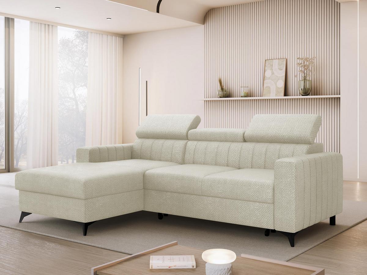 ECKSOFA Milano, Seite: Links LC+2R - Schwarz/Mokka, Holz/Textil (236/172cm) - MIRJAN24