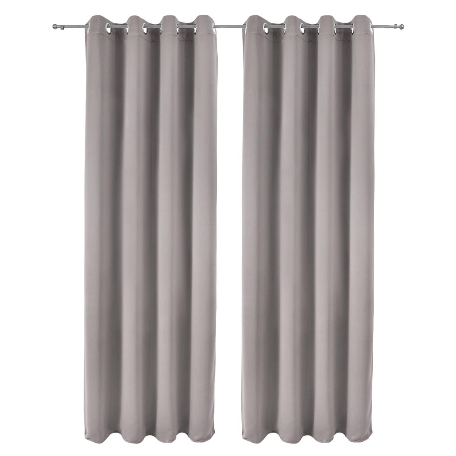 VORHANG Amelie BO mit Öse 140x245cm Grau (2tlg) - Grau, Textil (140/245/1cm) - Beautissu 