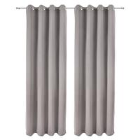 VORHANG Amelie BO mit Öse 140x245cm Grau (2tlg) - Grau, Textil (140/245/1cm) - Beautissu 