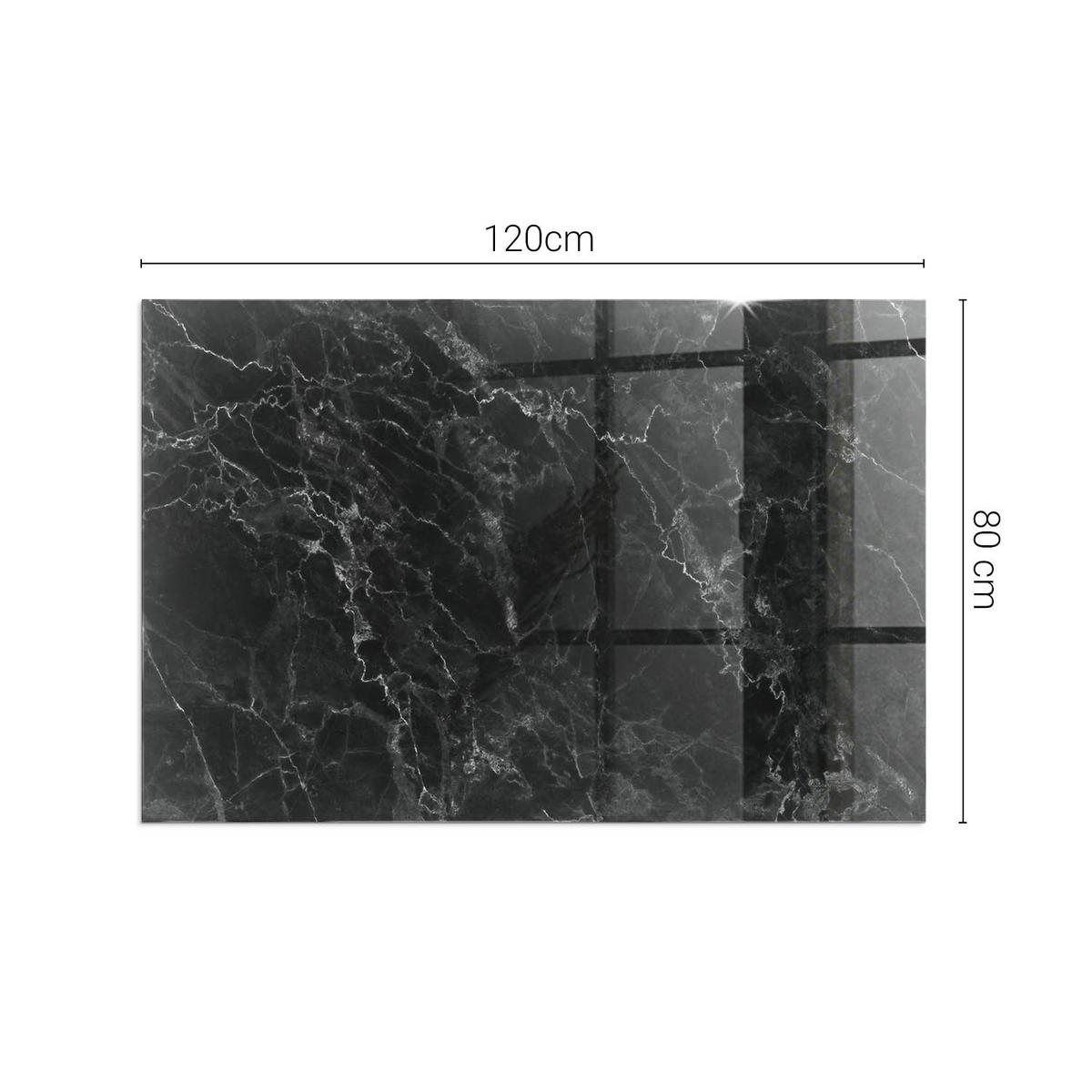 GLASPLATTE für Kamin 120x80 cm - Schwarz, Glas (120/80/0.4cm) - TULUP