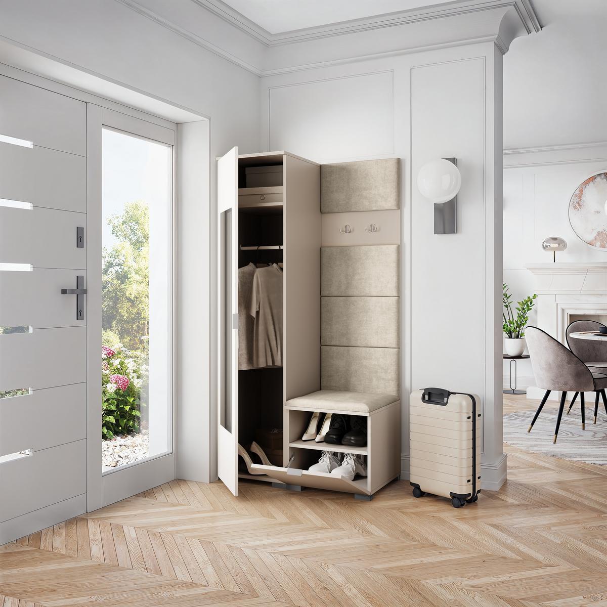 GARDEROBENSCHRANK VIRA 95/181/51 cm Modern Kaschmir - Kaschmir/Beige, Holzwerkstoff (95/181/51cm) - MASSENO