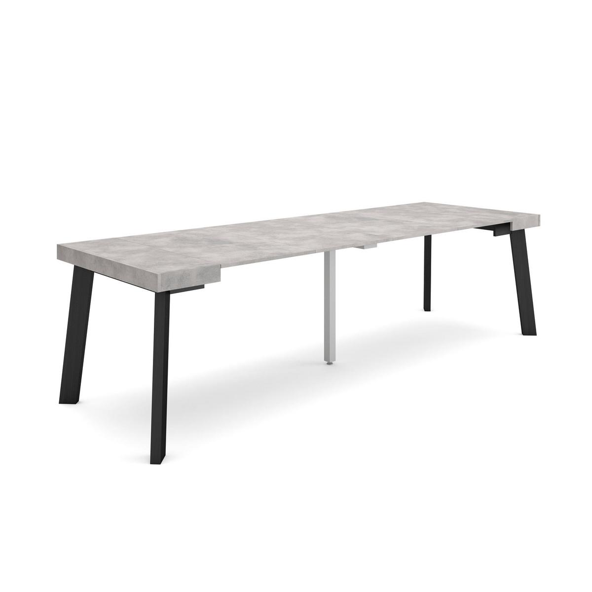 KONSOLENTISCH ausziehbar 58 bis 262cm, für 12 Gäste, zementgrau, 90/58/73cm - Grau, Holzwerkstoff (90/262/73cm) - Skraut Home