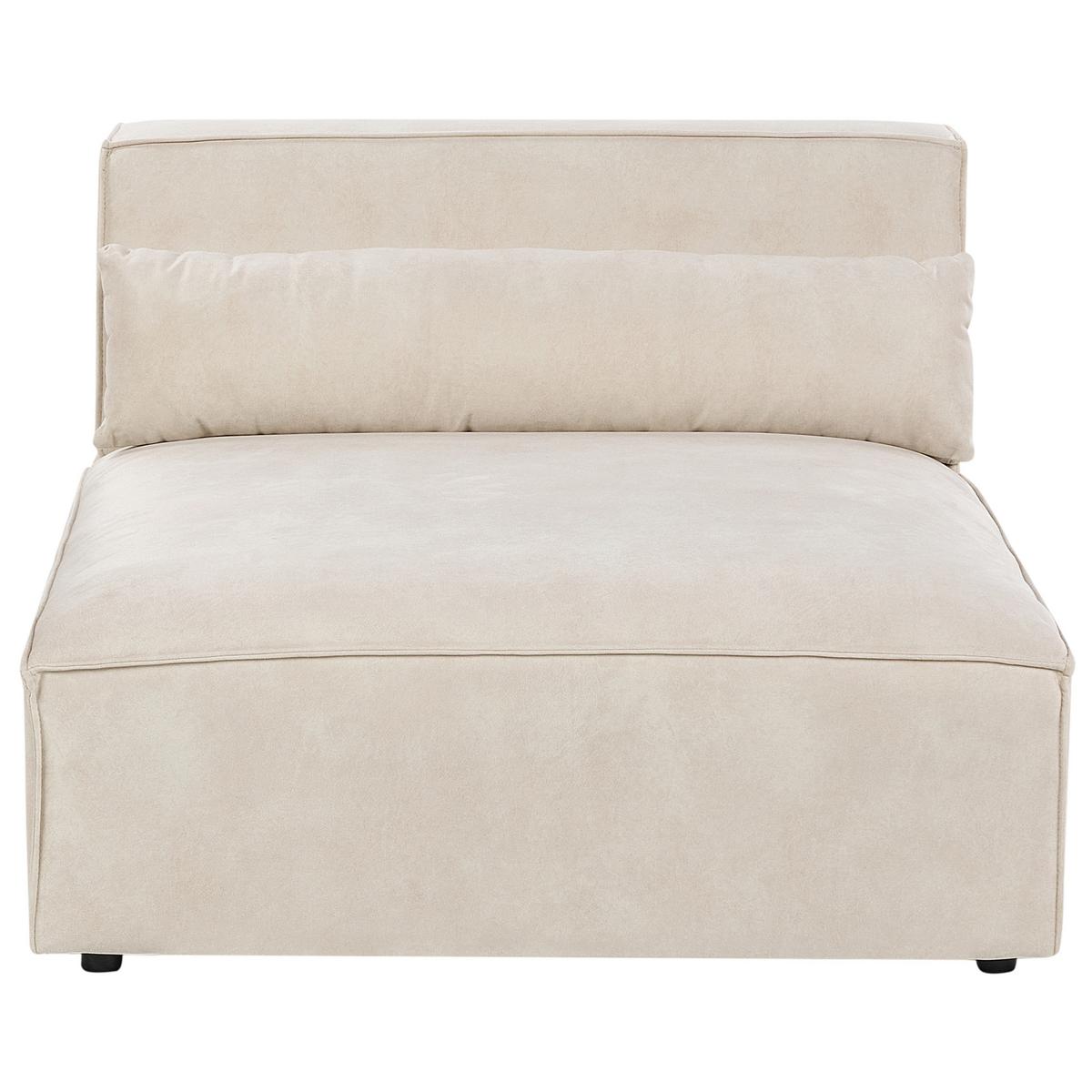MODULSOFA 2-Sitzer Samtstoff Hellbeige Hellnar - Beige, Textil (204/70/126cm) - Beliani