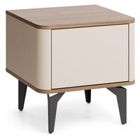 NACHTTISCH Aurora mit Stauraum für Schlafzimmer, Tip-On-System, Nussbaum+Kaschmir - Kaschmir/Nussbaumfarben, Holzwerkstoff/Metall (48/47/40cm) - Beautysofa