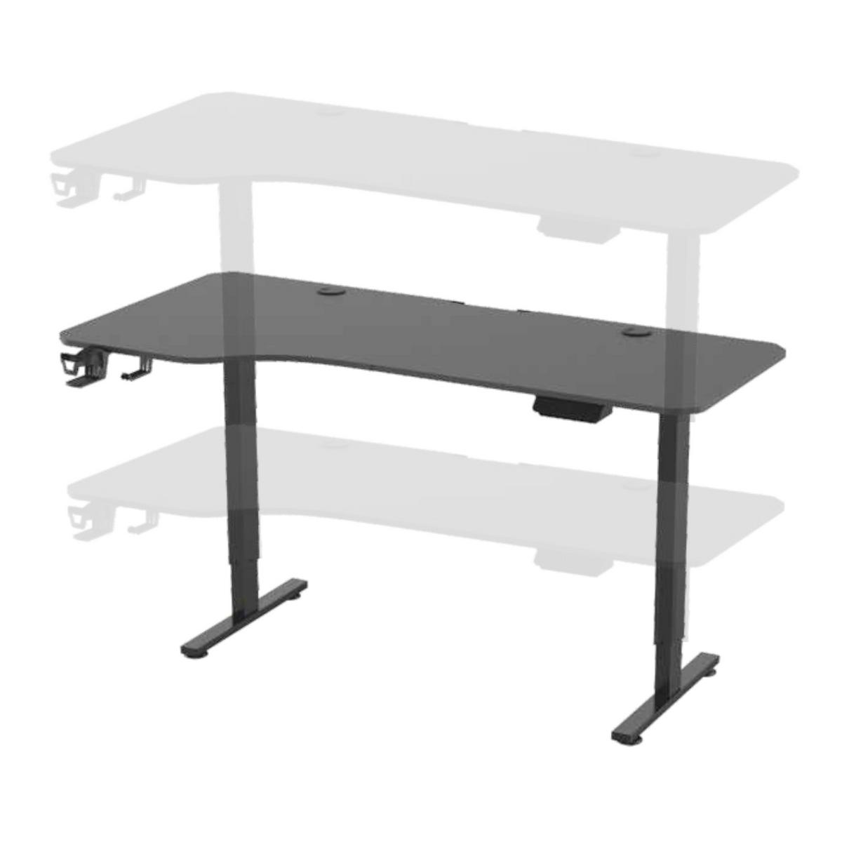 VERSTELLBARER TISCH Stryn - Schwarz, Holzwerkstoff/Metall (75/160/117cm) - pro.tec
