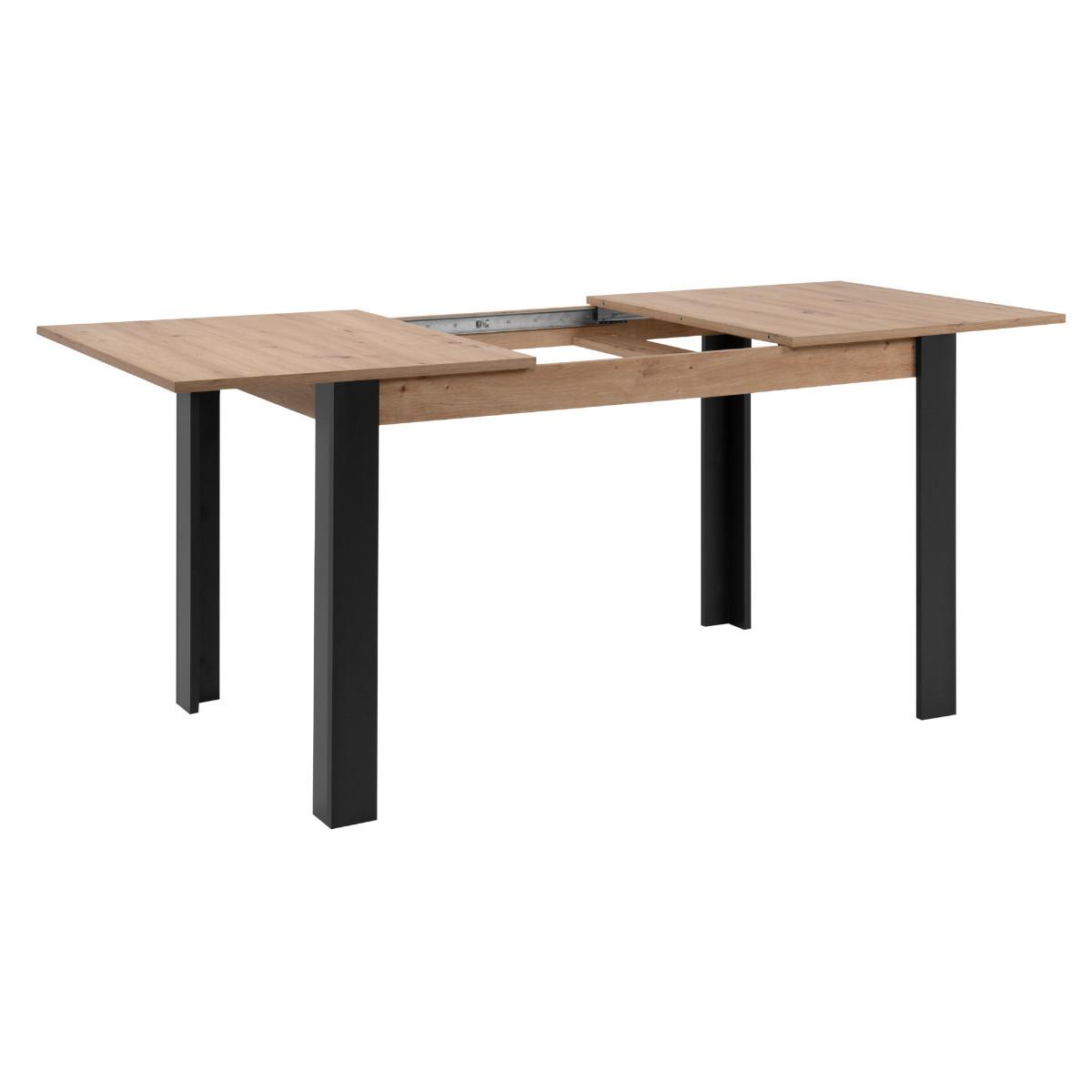 ESSTISCH AUSZIEHBAR artisan-eiche schwarz 100/80/75 cm - Eschefarben, Holzwerkstoff (86/80/75cm) - Calicosy