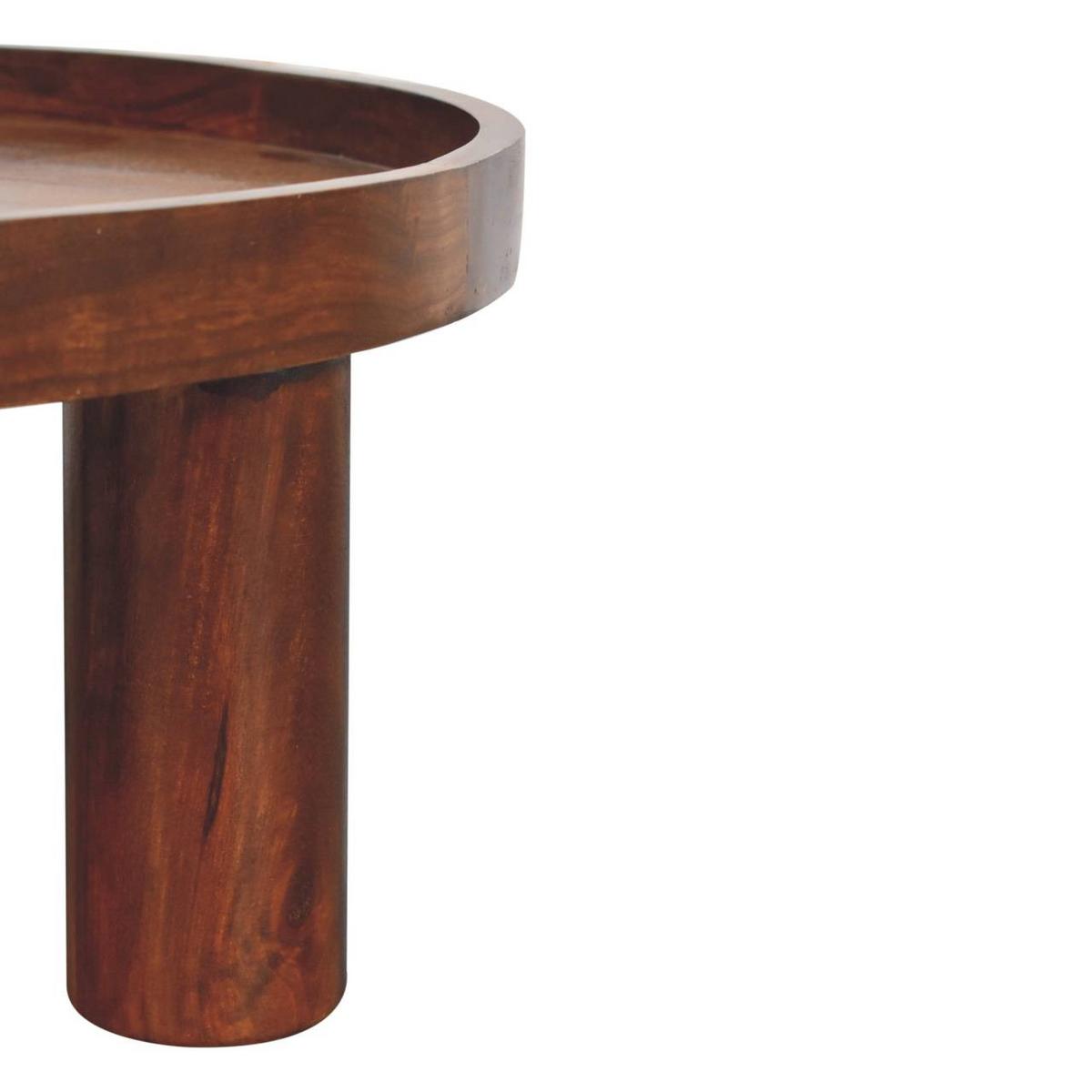 COUCHTISCH Crescent Kastanie, Zylindrische Beine, Dunkelbraun - Dunkelbraun, Holz (80/80/31cm) - Artisan Furniture