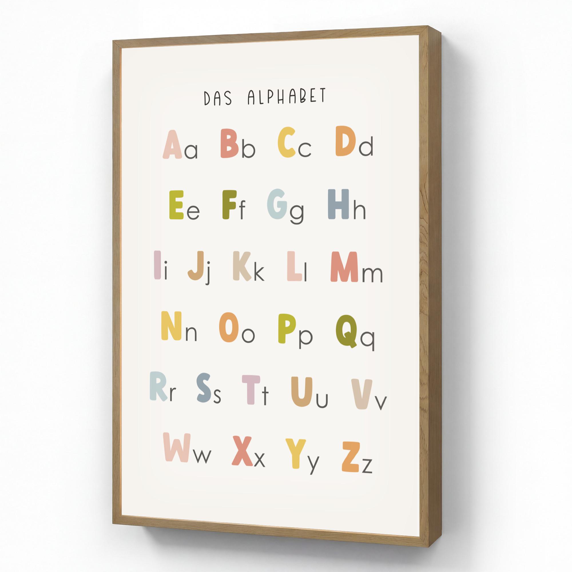 NACHTTISCHLAMPE MIT AKKU Pädagogisch - Alphabet lernen - Farbenfroh - Weiß - Buchstaben 70x100 cm - Weiß, Holzwerkstoff (8/70/100cm) - OnlyWow