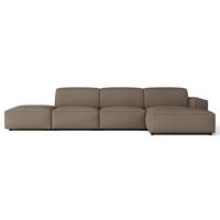 ECKSOFA Sellmo 344 cm - Hellbraun/Schwarz, Kunststoff/Textil (350/166cm) - Selsey