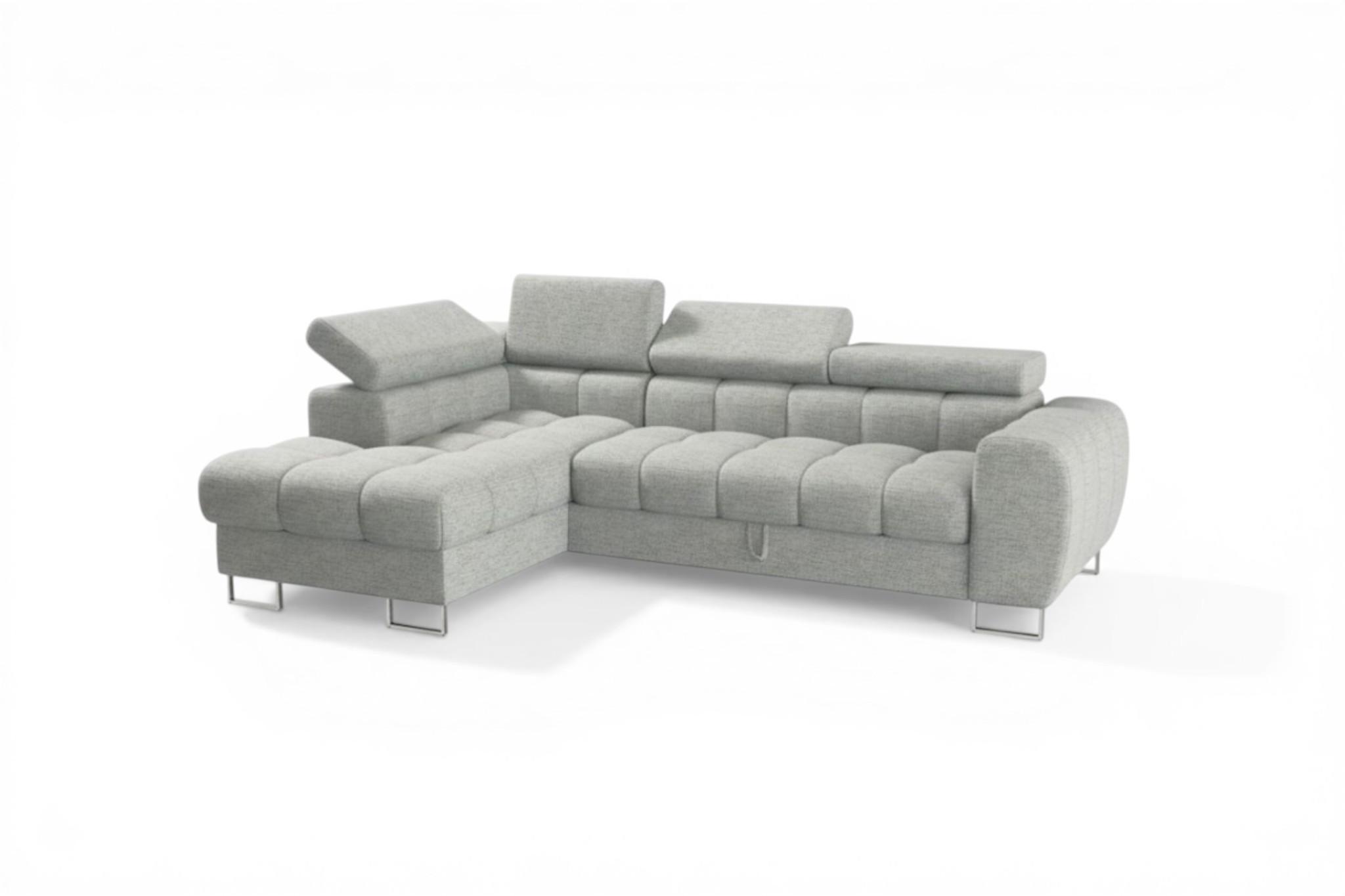 ECKSOFA Bastien Mit Schlaffunktion - Hellgrau, Holzwerkstoff/Textil (170/260cm) - Fun Möbel