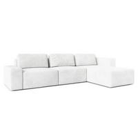 ECKSOFA L Form Arkleton Weiß 360/180/93 cm Rechts Bequem & Modern - Schwarz/Weiß, Kunststoff/Textil (360/180cm) - AX Living
