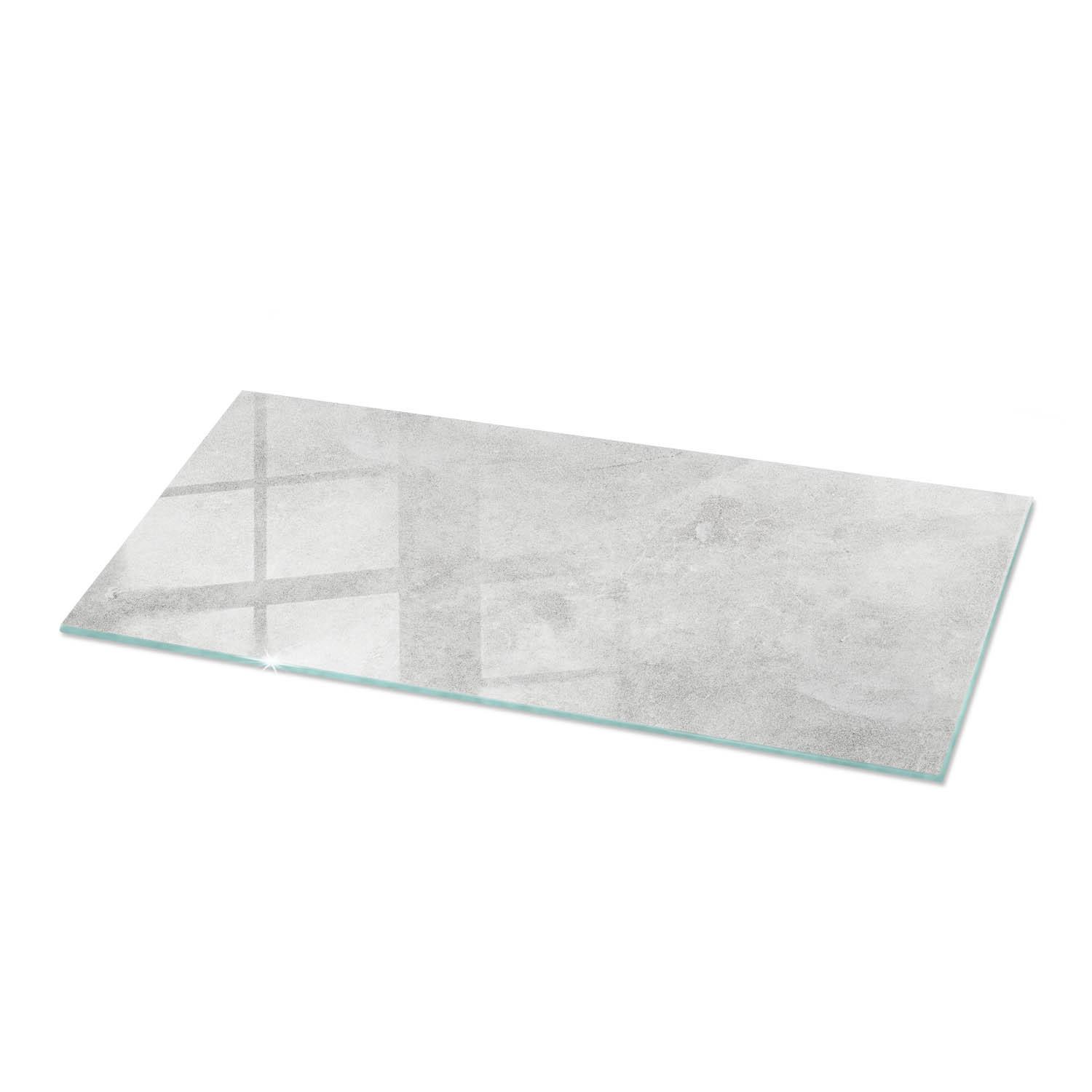 TISCHPLATTE 125x50 cm Betonstruktur mit Kratzern - Hellgrau, Glas (0.4/125/50cm) - TULUP