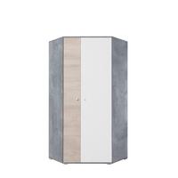 DREHTÜRENSCHRANK GALIA 90/190/90cm 2-türig Beton - Weiß/Grau, Holzwerkstoff (90/190/90cm) - MASSENO