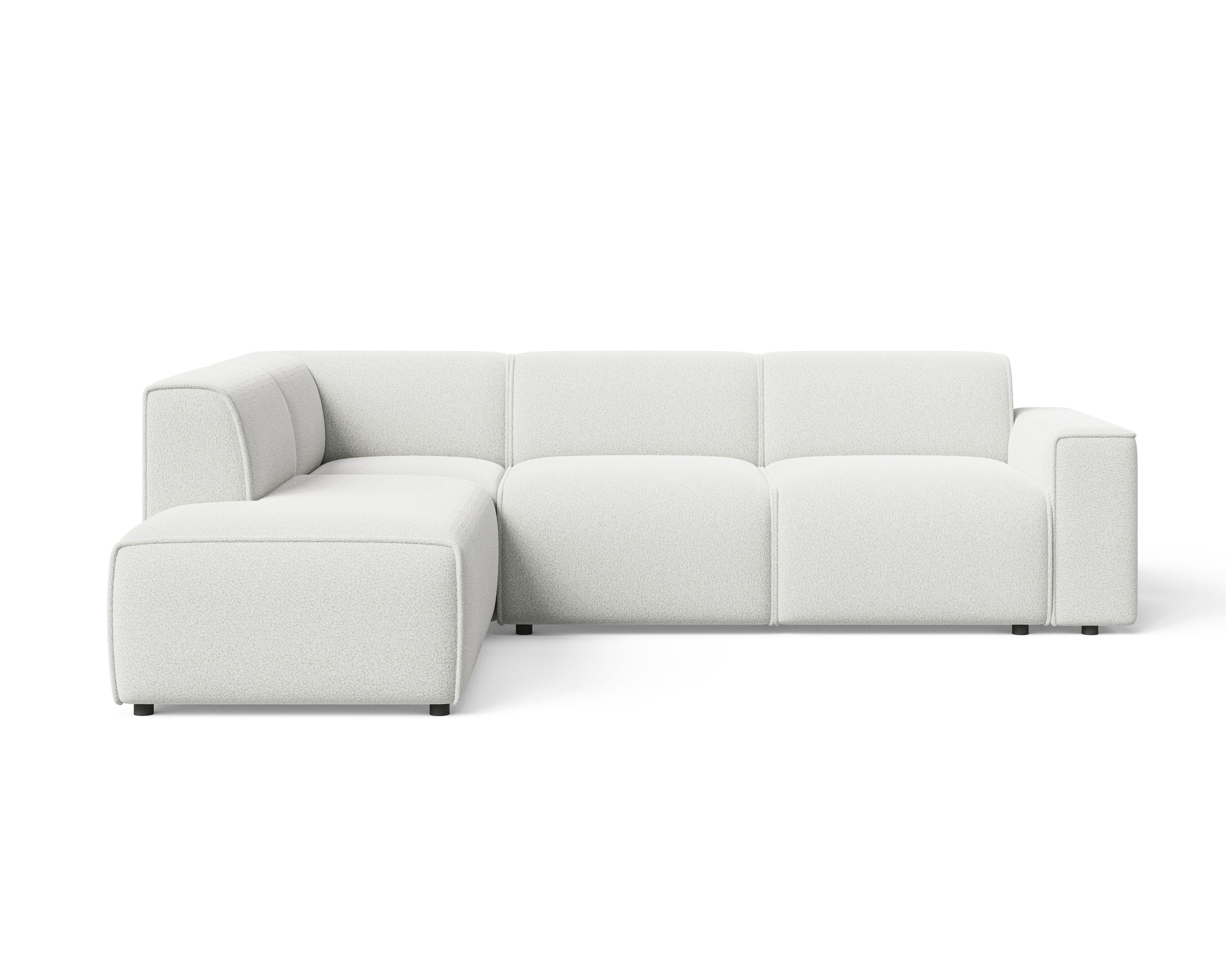 ECKSOFA Eluno Weiß Links - Schwarz/Weiß, Holz/Kunststoff (220/292cm) - Graingold