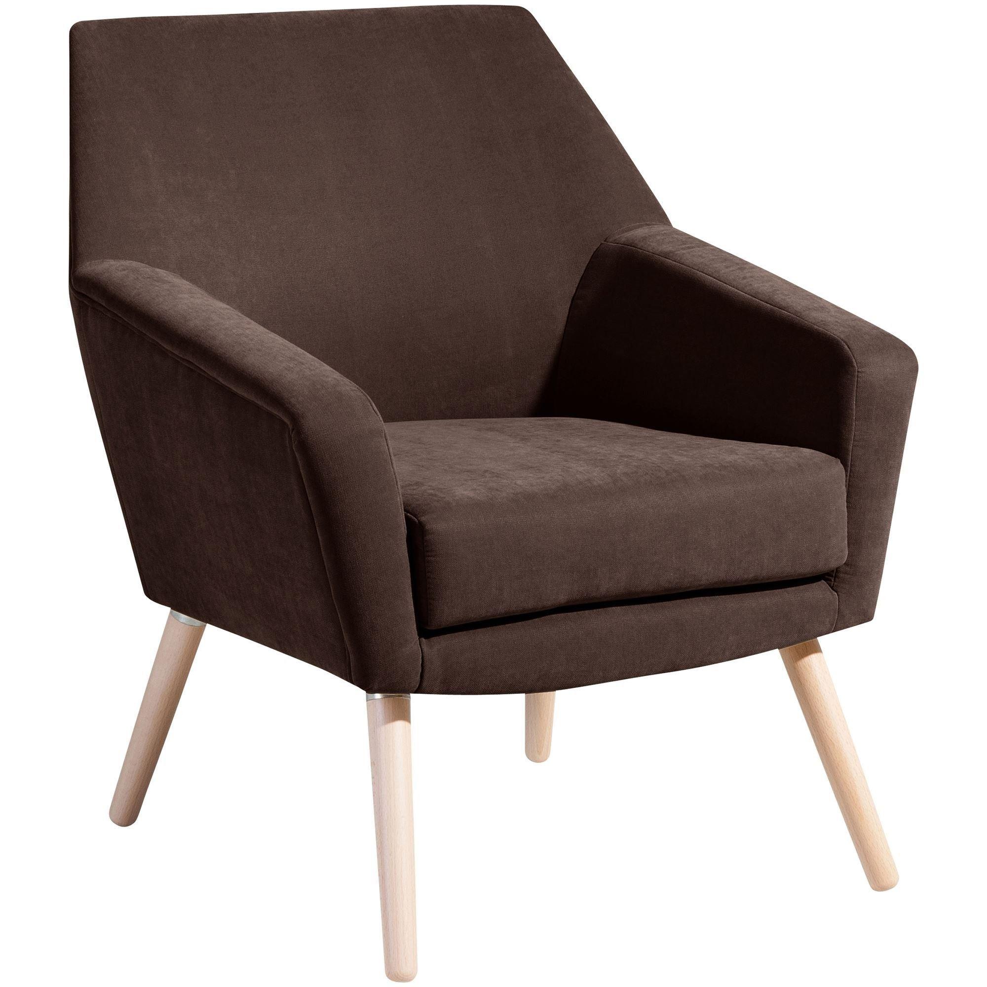 SESSEL Kachka Bezug Veloursstoff Buche natur / braun - Braun, Kunststoff (71/81/67cm) - 58aufmkessel