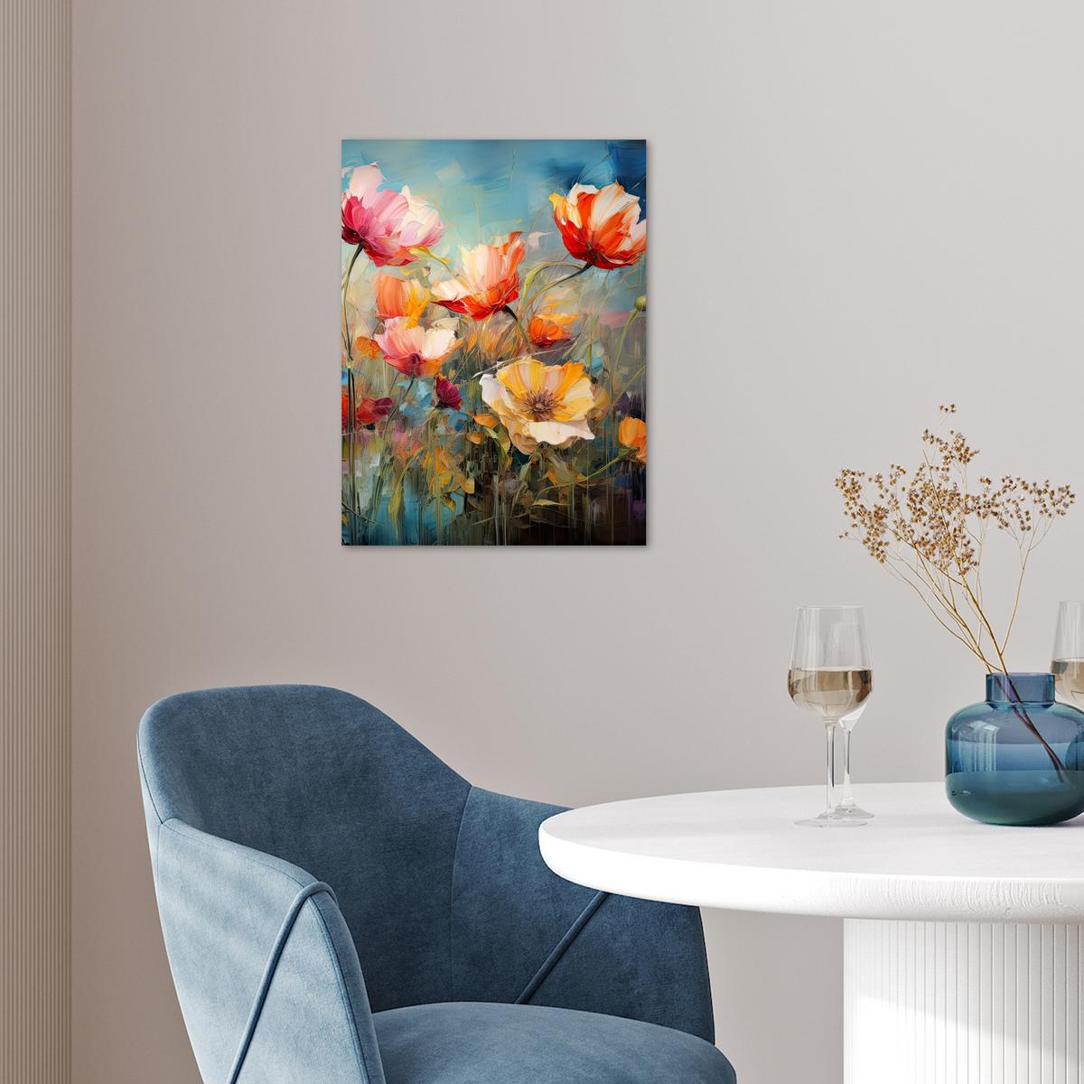 POSTER Blumen - Aquarell - Kunst - Botanisch - Natur Wandbilder 30x40 cm - Orange, Papier (30/40/0.1cm) - MuchoWow