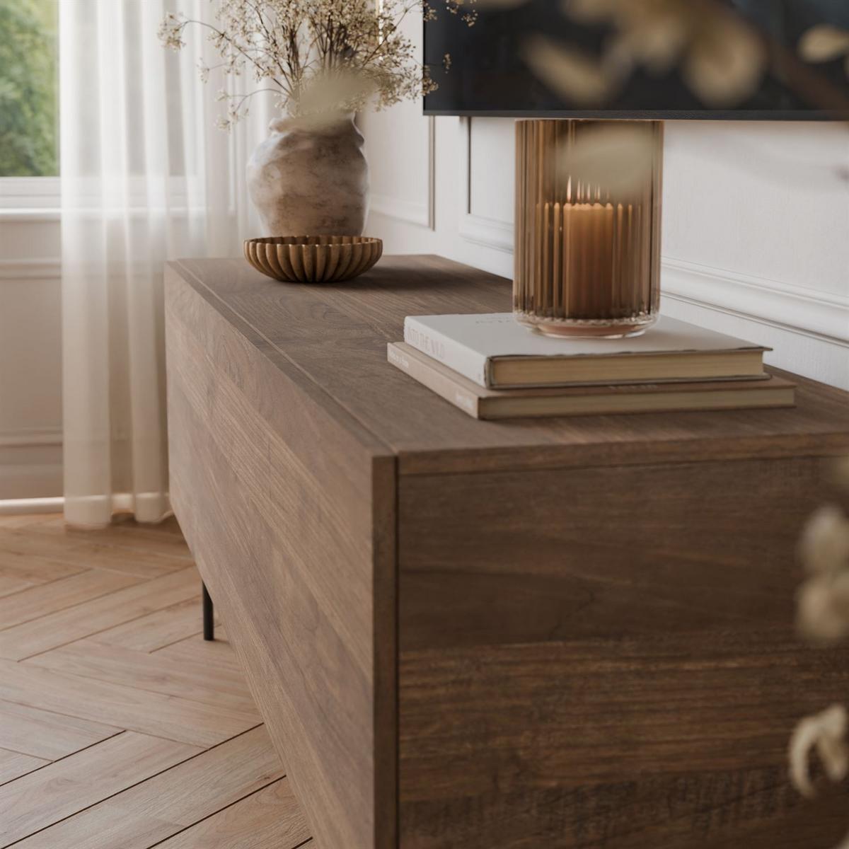 TV-UNIT COLGANTE in Nussbaum, 150 cm, auf Gestell LED - Nussbaumfarben, Holzwerkstoff (150/56/40cm) - Lookway