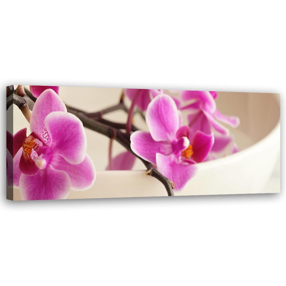 WANDBILD rosa orchidee - Pink, Textil (90/30cm) - Feeby