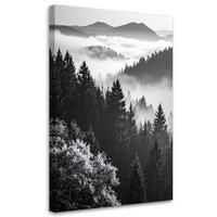 LEINWANDBILD Schwarz-weiße Berglandschaft 70x100cm - Schwarz, Textil (70/100cm) - Feeby