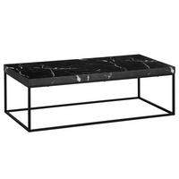 COUCHTISCH in Stein-Optik mit Metallbeinen, Modernes Design, Rechteckig, Groß, Schwarz 120x60x38 cm - Schwarz, Holzwerkstoff/Metall (60/120/38cm) - KADIMA DESIGN