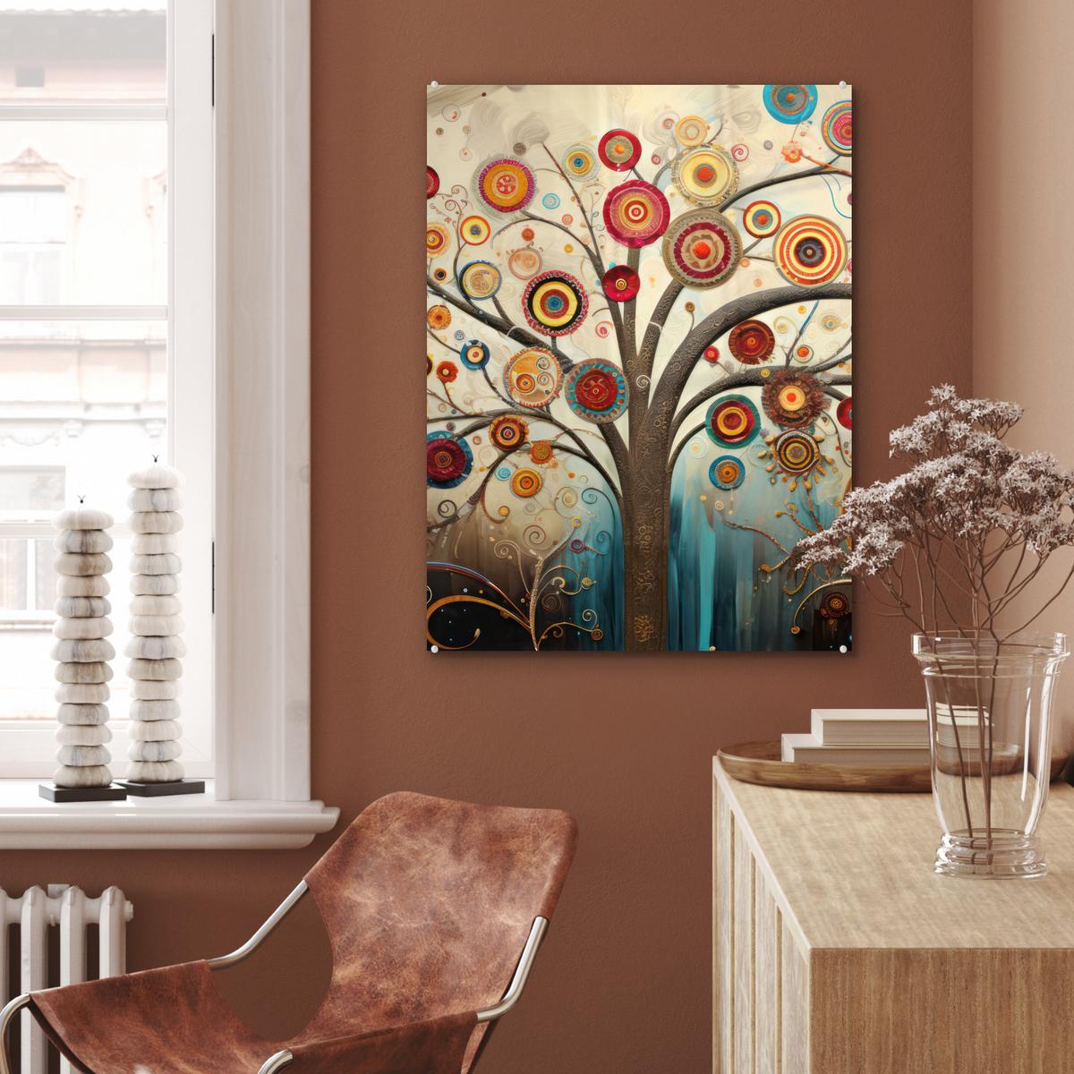 ACRYLGLASBILD Baum - Baum des Lebens - Farbe 60x80 cm - Braun, Glas (60/80cm) - MuchoWow