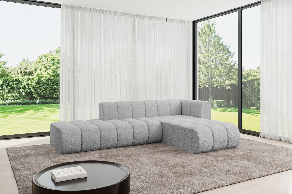 ECKSOFA modulares Sofa Zuvon-L1 - 296x177x70 cm Hellgrau - Hellgrau, Holzwerkstoff/Textil (296/177cm) - ALTDECOR