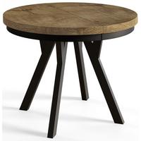 RUNDER Esstisch ausziehbar – Moderner Wohnzimmertisch und Küchentisch – Tisch mit Stabile Konstruktion, Durchmesser 100 cm - 200 cm - Farbe LEFAKS - Dunkelbraun/Schwarz, Holzwerkstoff (100/100/77cm) - Alpi-Möbel