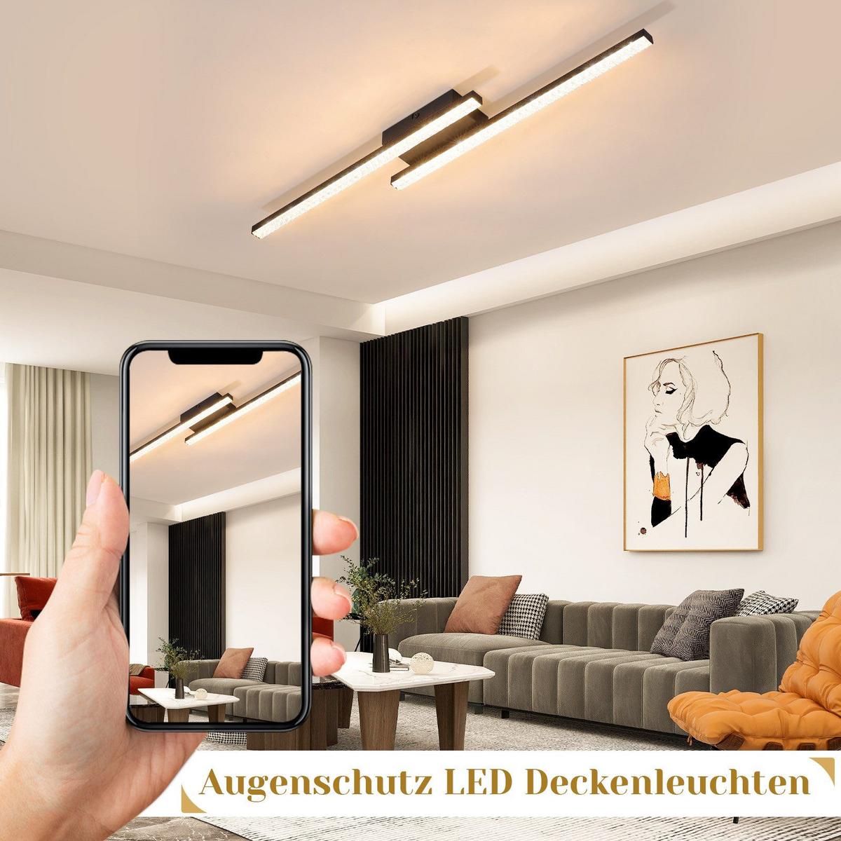 LED-DECKENLEUCHTE Laura 62/7/5 cm - Schwarz, Metall (62/7/5cm) - Nettlife