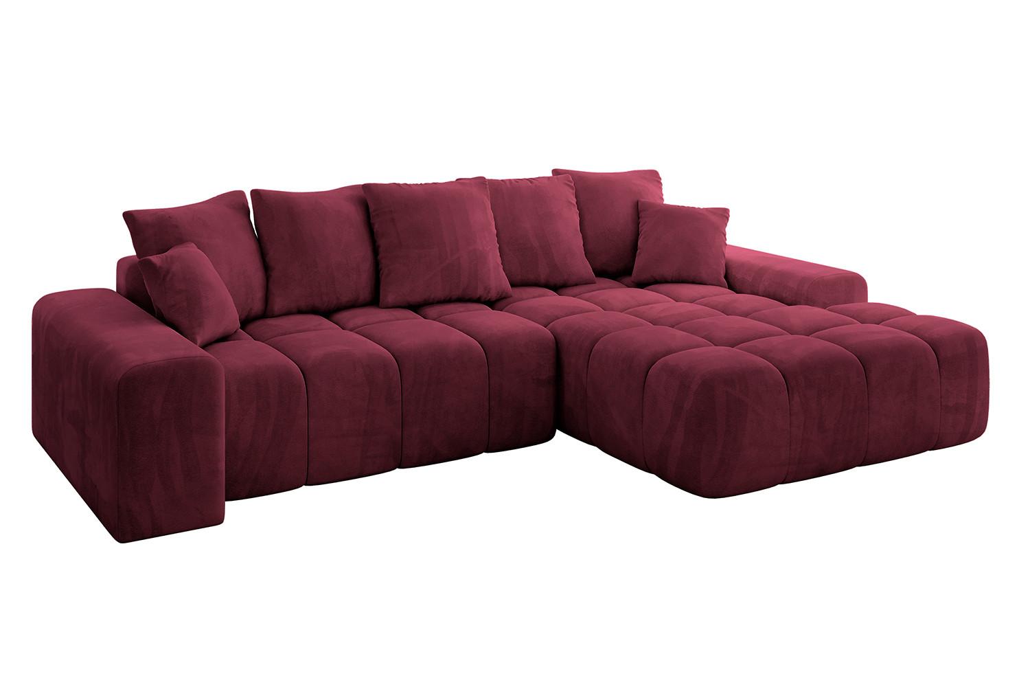 ECKSOFA Ottomane Rechts ENSI-L - 267x164x69 cm Bordeaux - Bordeaux, Holzwerkstoff/Kunststoff (164/267cm) - ALTDECOR