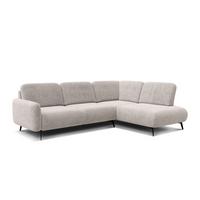 ECKSOFA FEBE 5-Sitzer rechts, beige - Beige/Schwarz, Holz/Textil (271/190cm) - Wozimo