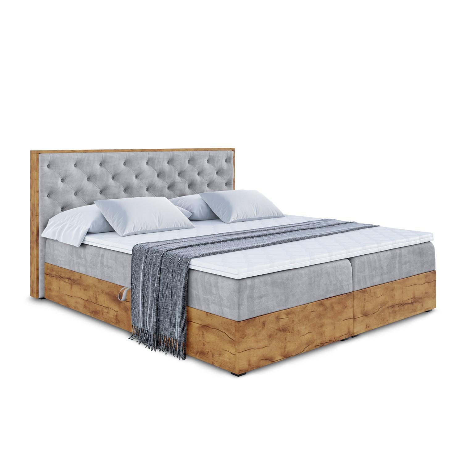 BOXBETT mit Matratze H3 und Lattenrost - LOLLI3 - 140x200 - Hellgrau - Grau, Holzwerkstoff/Kunststoff (140/200cm) - ALTDECOR