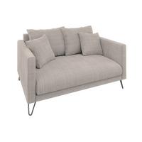 2-SITZER-SOFA Harmony Taupe Chenille - Taupe/Schwarz, Holz/Textil (140/85/100cm) - S-Style Möbel
