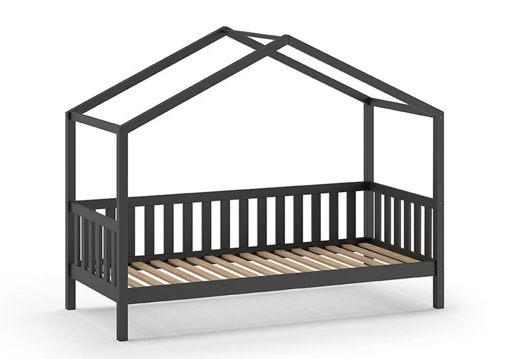 HAUSBETT Kapua 210x170x97 aus Massivholz in Anthrazit - Anthrazit, Holz (90/200cm) - 58aufmkessel
