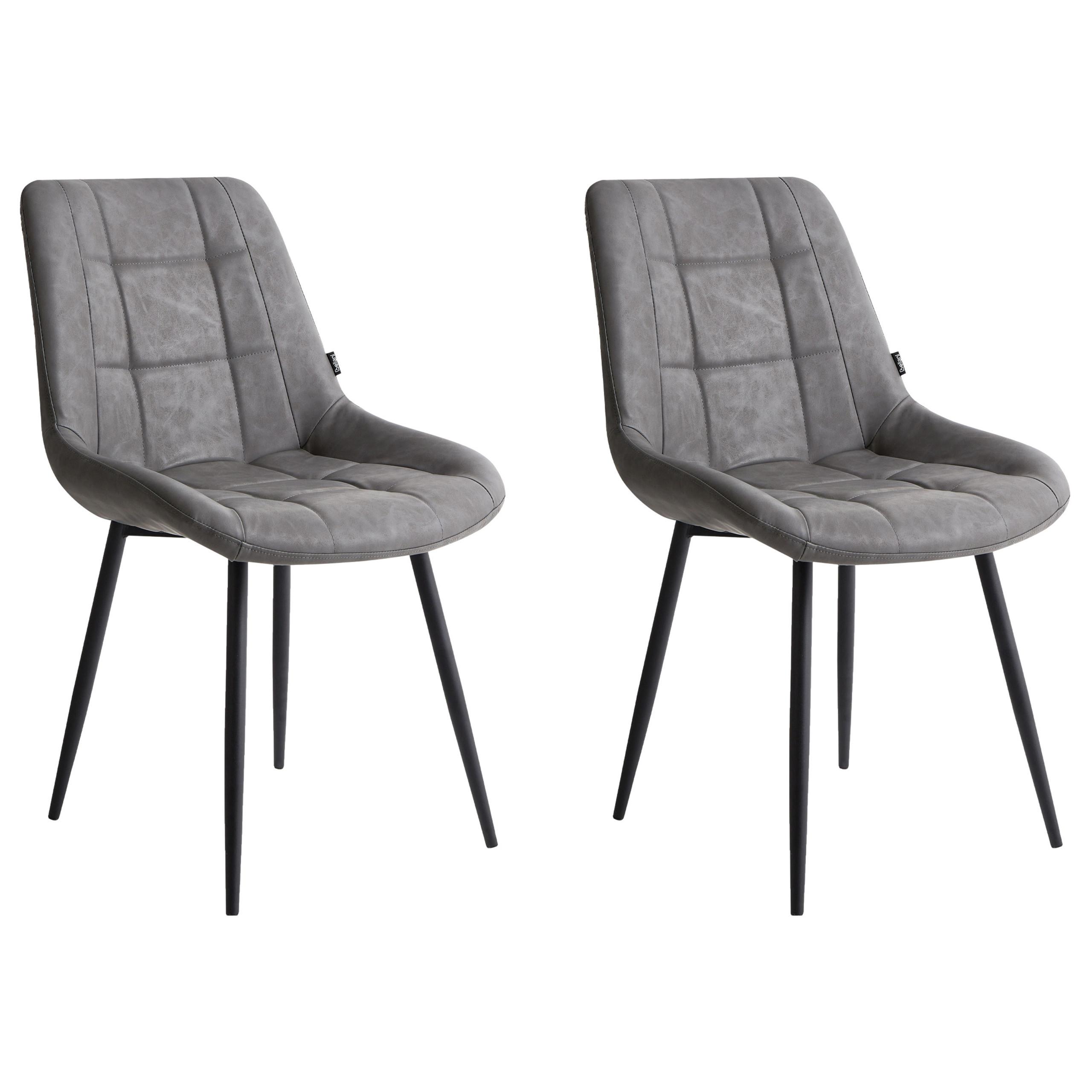 ESSZIMMERSTUHL 2er-Set Grau Melrose - Schwarz/Grau, Kunststoff (50/85/45cm) - Beliani