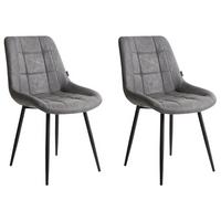 ESSZIMMERSTUHL 2er-Set Grau Melrose - Schwarz/Grau, Kunststoff (50/85/45cm) - Beliani