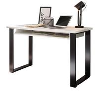 SCHREIBTISCH weiß Pinie, anthrazit Landhaus, Laptoptisch für Homeoffice und Büro - Anthrazit/Weiß, Holzwerkstoff/Metall (125/60/76cm) - Furn.Design