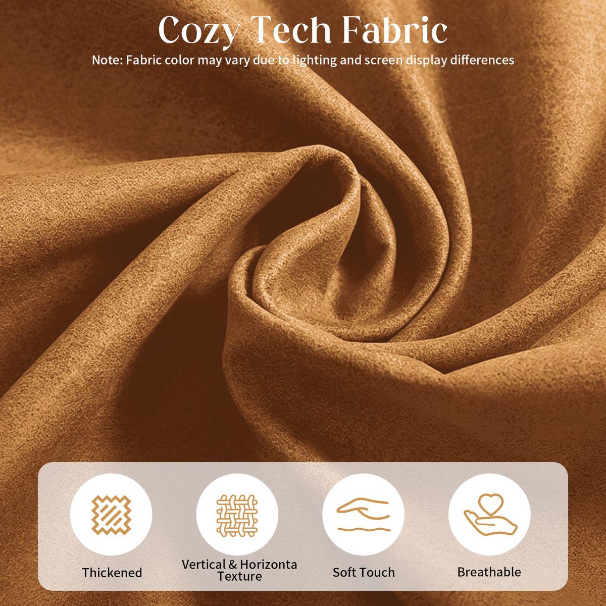 SESSEL Sitzsack & Hocker Set Tech-Leder Raupen-Design - Braun, Textil (80/75/93cm) - Urban Meuble