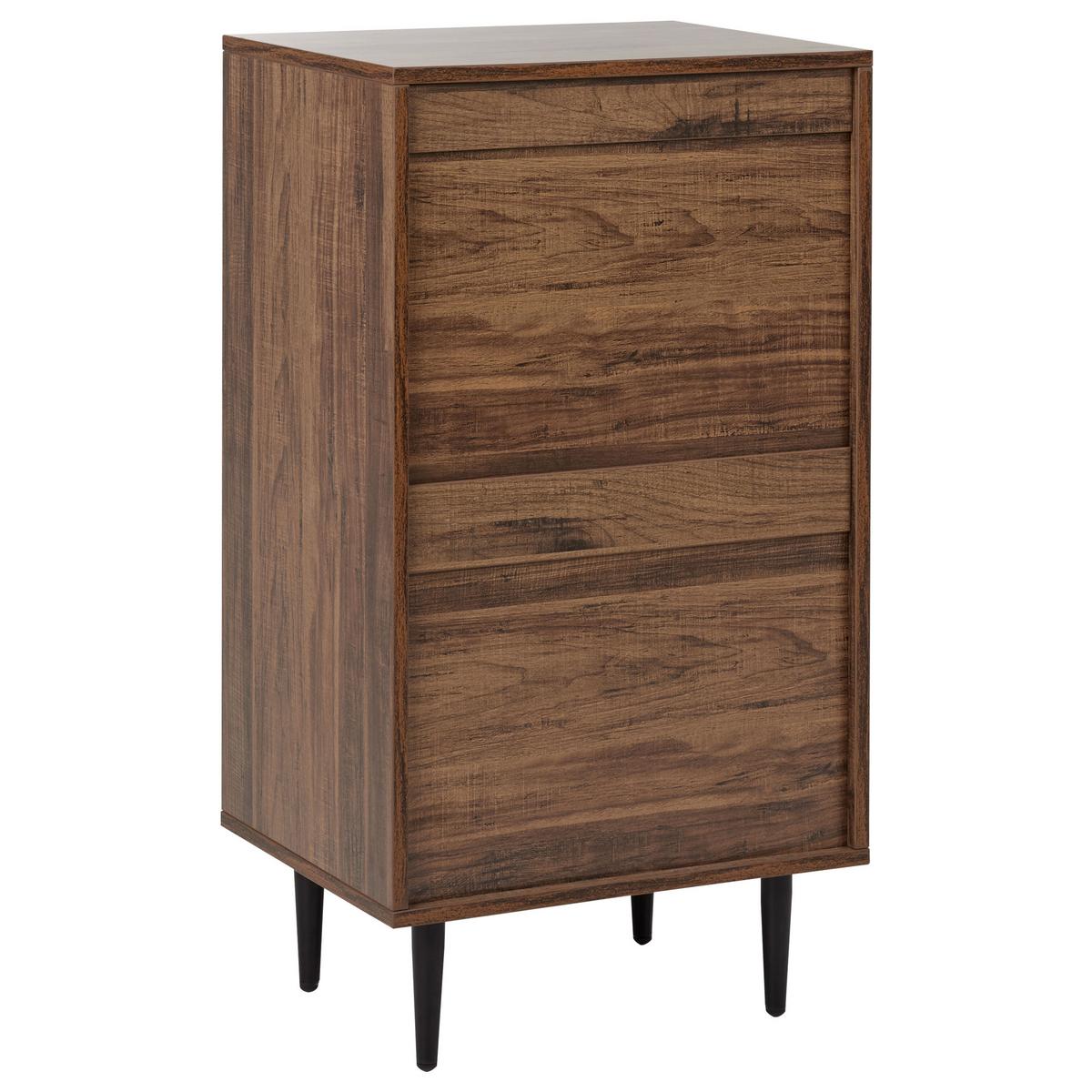 KOMMODE mit 4 Schubladen Dunkelbraun Keith - Braun, Holzwerkstoff (48/90/40cm) - Beliani