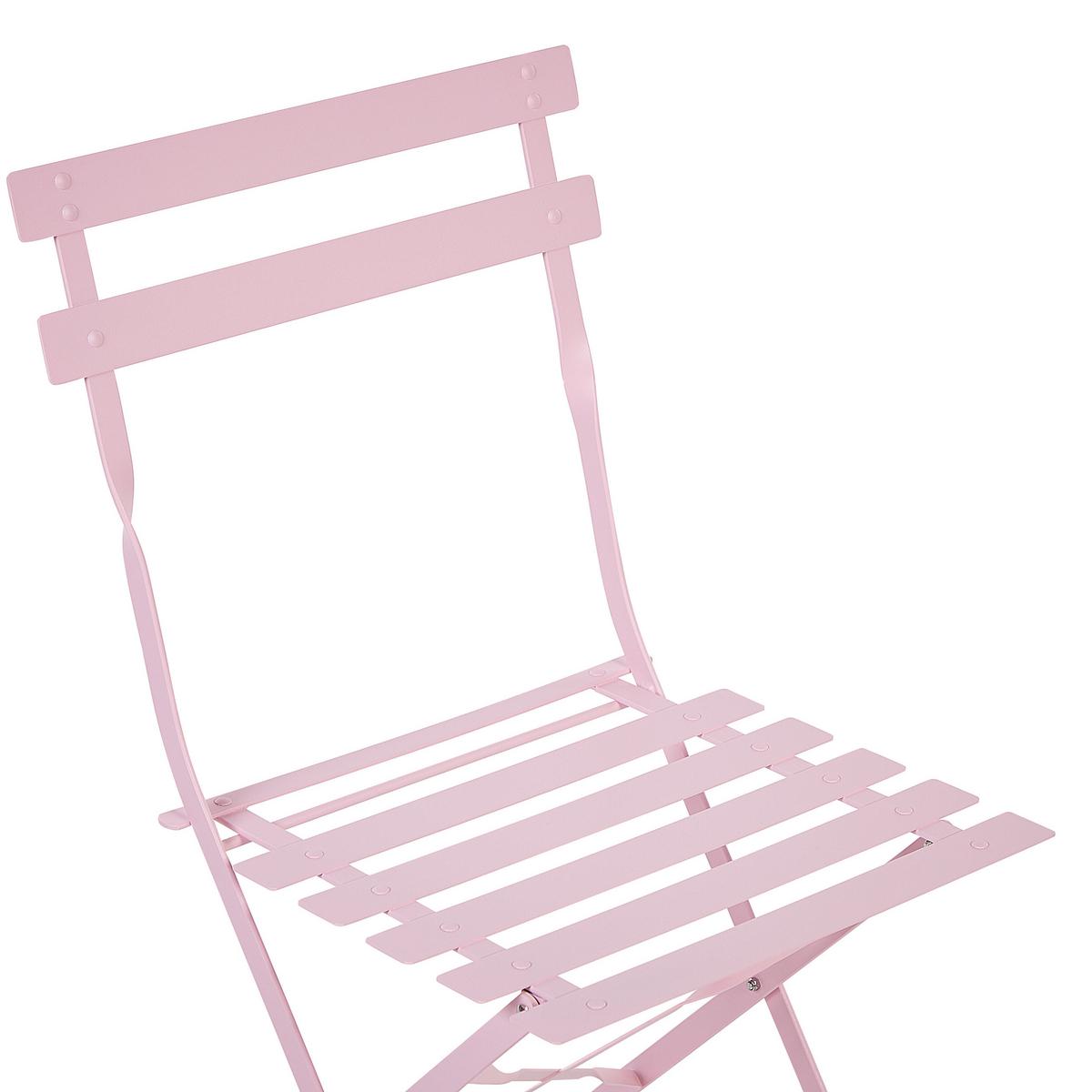 BALKONSET 2-Sitzer pastellrosa zusammenklappbar Fiori - Pink, Metall - Beliani