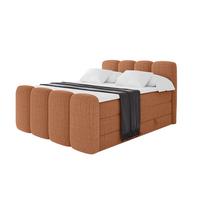 BOXBETT mit Matratze H3|H4 und Lattenrost - NINA-Z KING - 120x200 cm Aragon - Apricot - Orange, Holzwerkstoff (120/200cm)