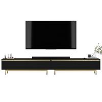 TV-LOWBOARD 2er-Set Selene Schwarz matt 280 cm mit Metallrahmen - Goldfarben/Schwarz, Holzwerkstoff/Metall (280/44/35cm) - Meble Lindner