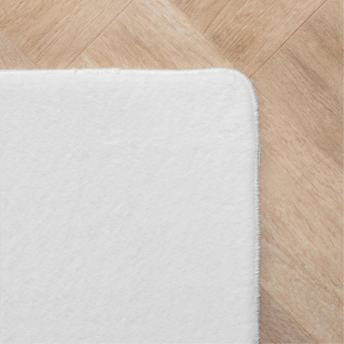KURZFLORTEPPICH Waschbar ISAR, einfarbig, aus Polyester, Weiß, 80 x 150 cm - Weiß, Textil (150/80cm) - KADIMA DESIGN