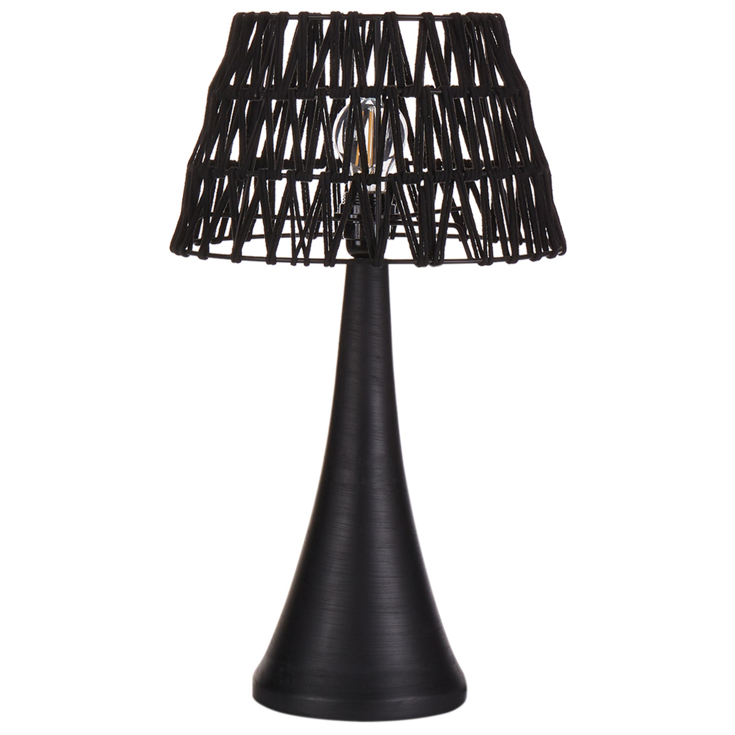TISCHLEUCHTE Schwarz Pellejas - Schwarz, Textil (22/22/47cm) - Beliani